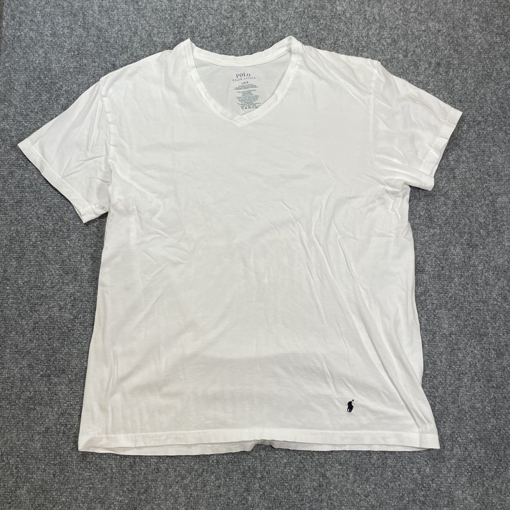 Polo Ralph Lauren T Shirts LOT OF 3 Men's Large White Blue V Neck Tee Cotton - Picture 4 of 14